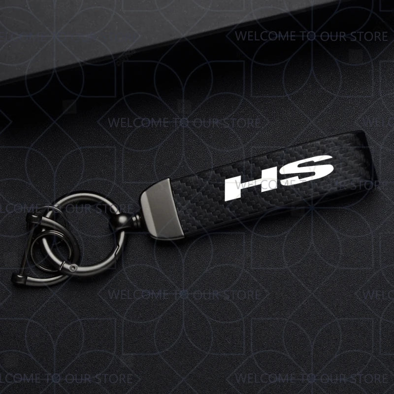 Porte-clés brodé pour MG HS & ZS  - en métal, ornements en cuir et fibre de carbone, accessoires