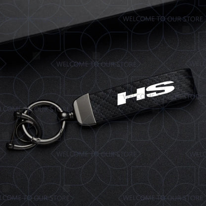 Porte-clés brodé pour MG HS & ZS  - en métal, ornements en cuir et fibre de carbone, accessoires