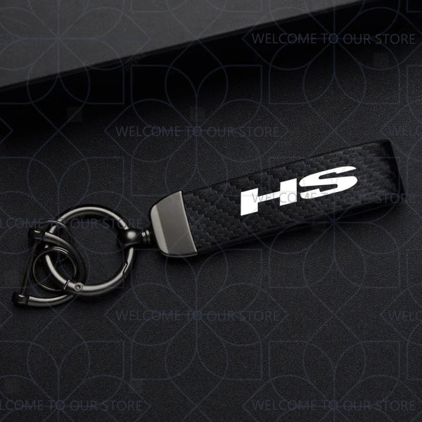 Porte-clés brodé pour MG HS & ZS  - en métal, ornements en cuir et fibre de carbone, accessoires