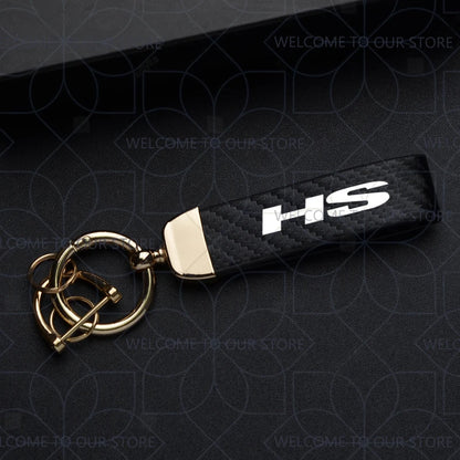 Porte-clés brodé pour MG HS & ZS  - en métal, ornements en cuir et fibre de carbone, accessoires