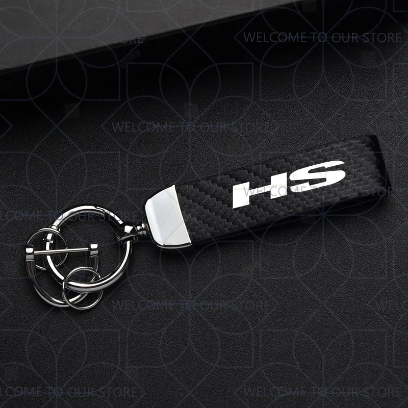 Porte-clés brodé pour MG HS & ZS  - en métal, ornements en cuir et fibre de carbone, accessoires