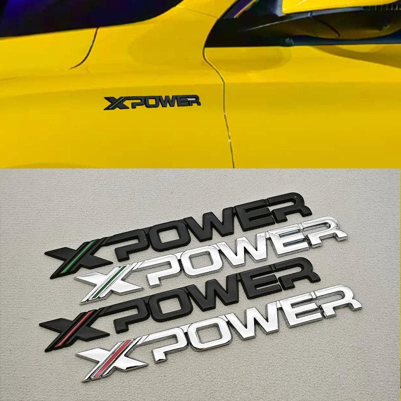 Logos XPOWER (Adhésifs Métal en 3D)