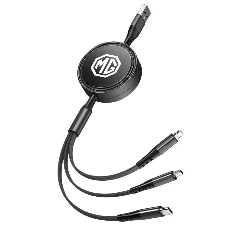 Câble de charge 3 en 1 USB compatible Lightning, Type C et Micro USB - charge rapide