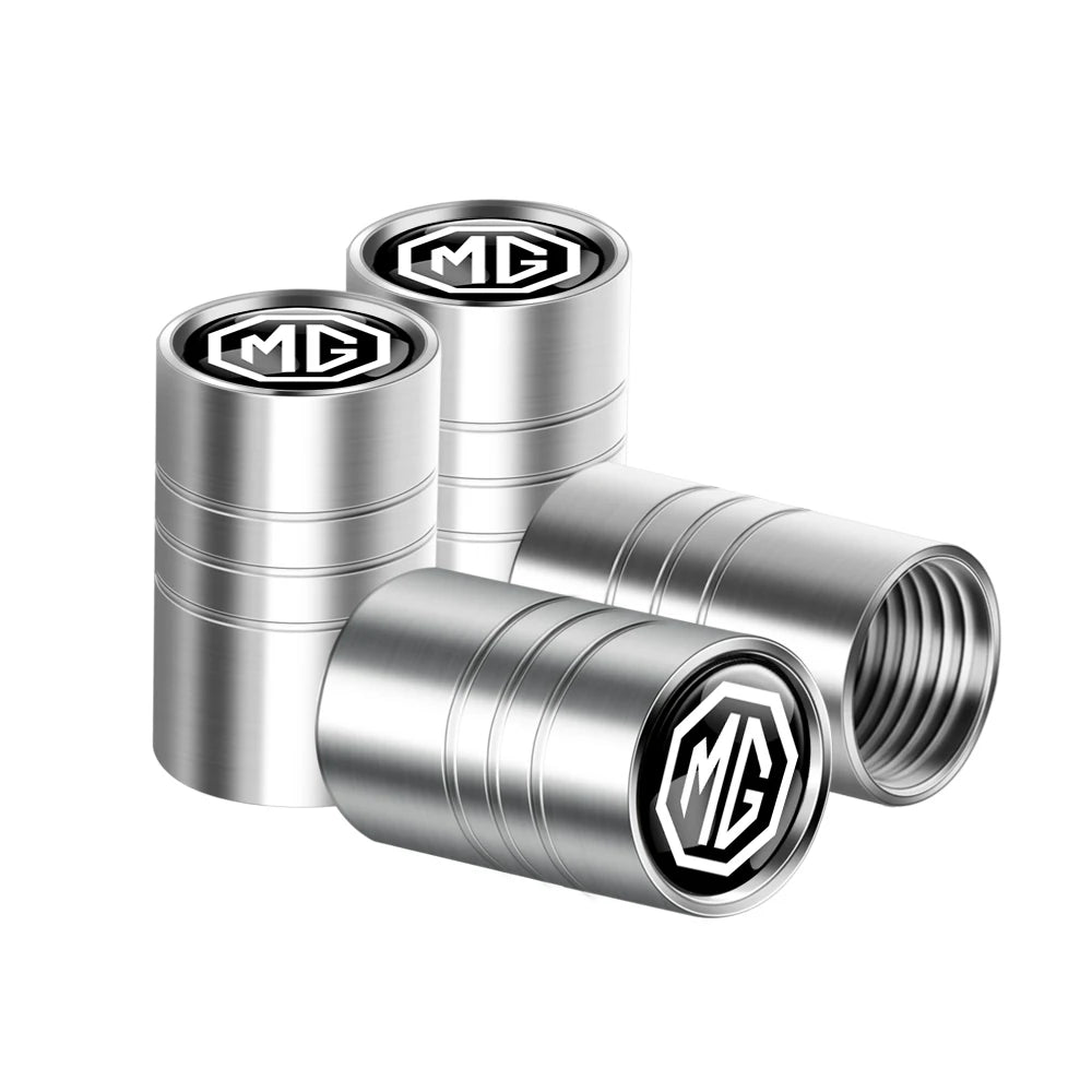 Lot de 4 bouchons de valve de pneu en métal avec emblème MG