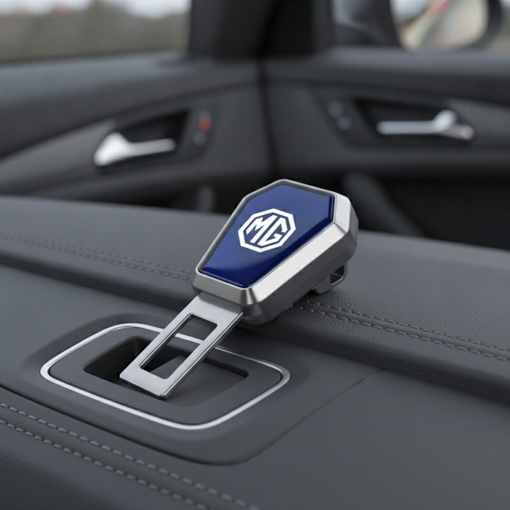 Rallonge de ceinture de sécurité pour Morris Garages MG (Cyberster, MG3, MG5, MG7, MG6, ZS, ES5, ONE) - Noir Canon / Bleu Argenté