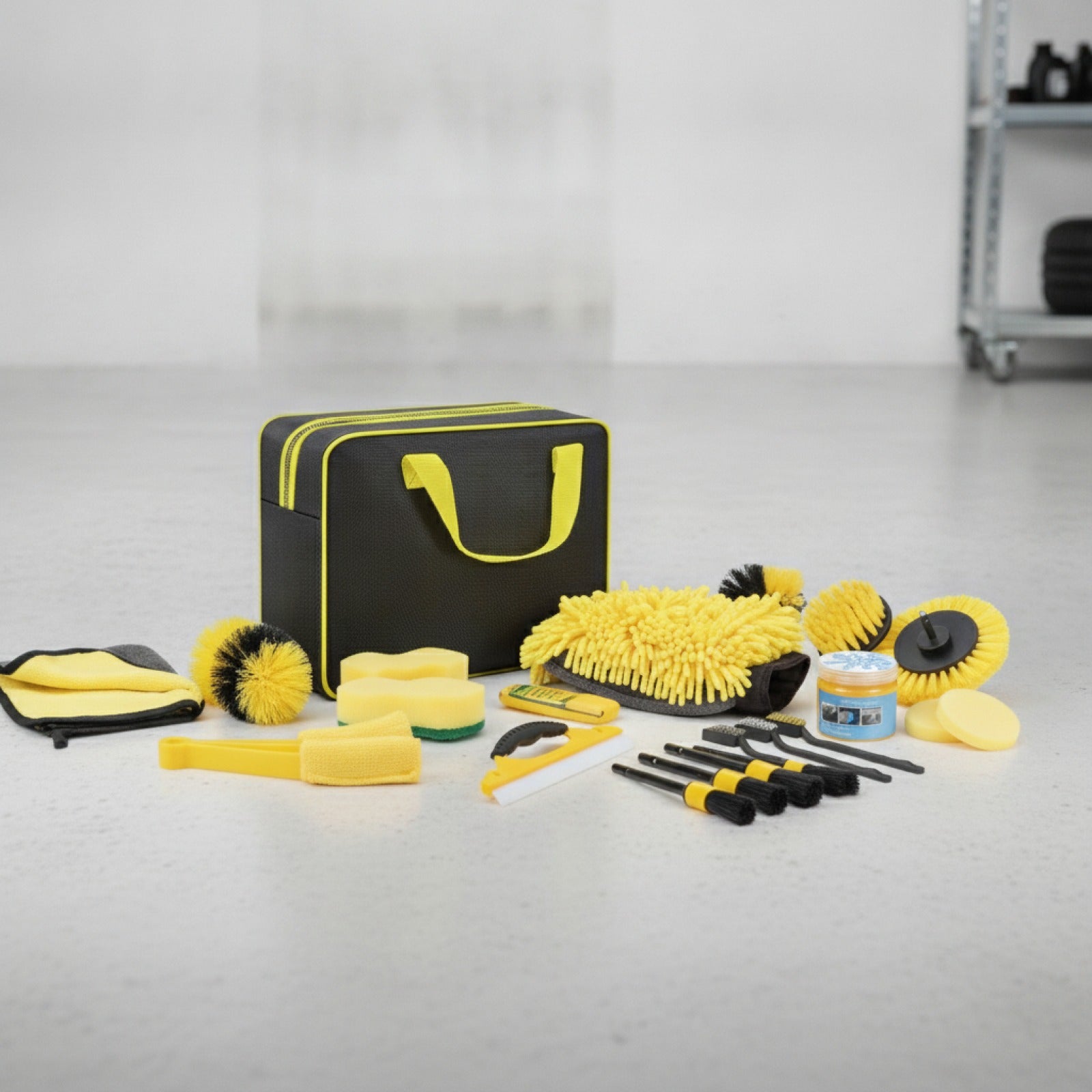 Kit 20 Brosses de Nettoyage Auto : Polissage Jantes, Lavage Intérieur & Détails