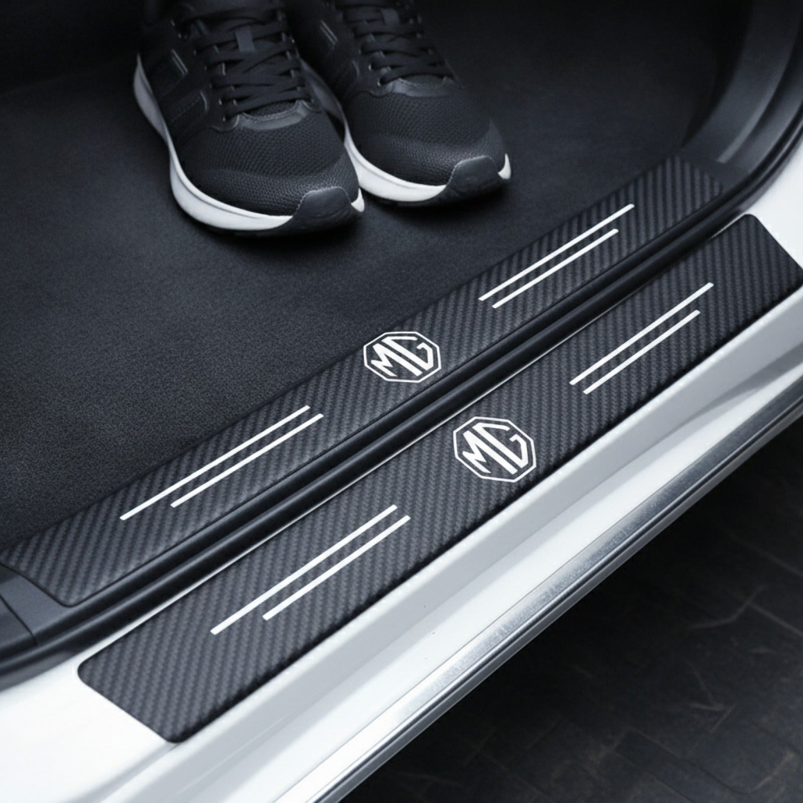 Seuils de porte style fibre de carbone pour MG - Protection anti-rayures