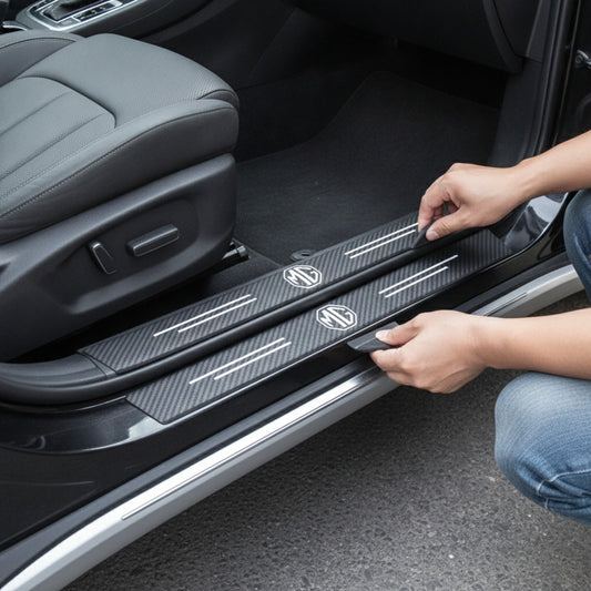 Seuils de porte style fibre de carbone pour MG - Protection anti-rayures