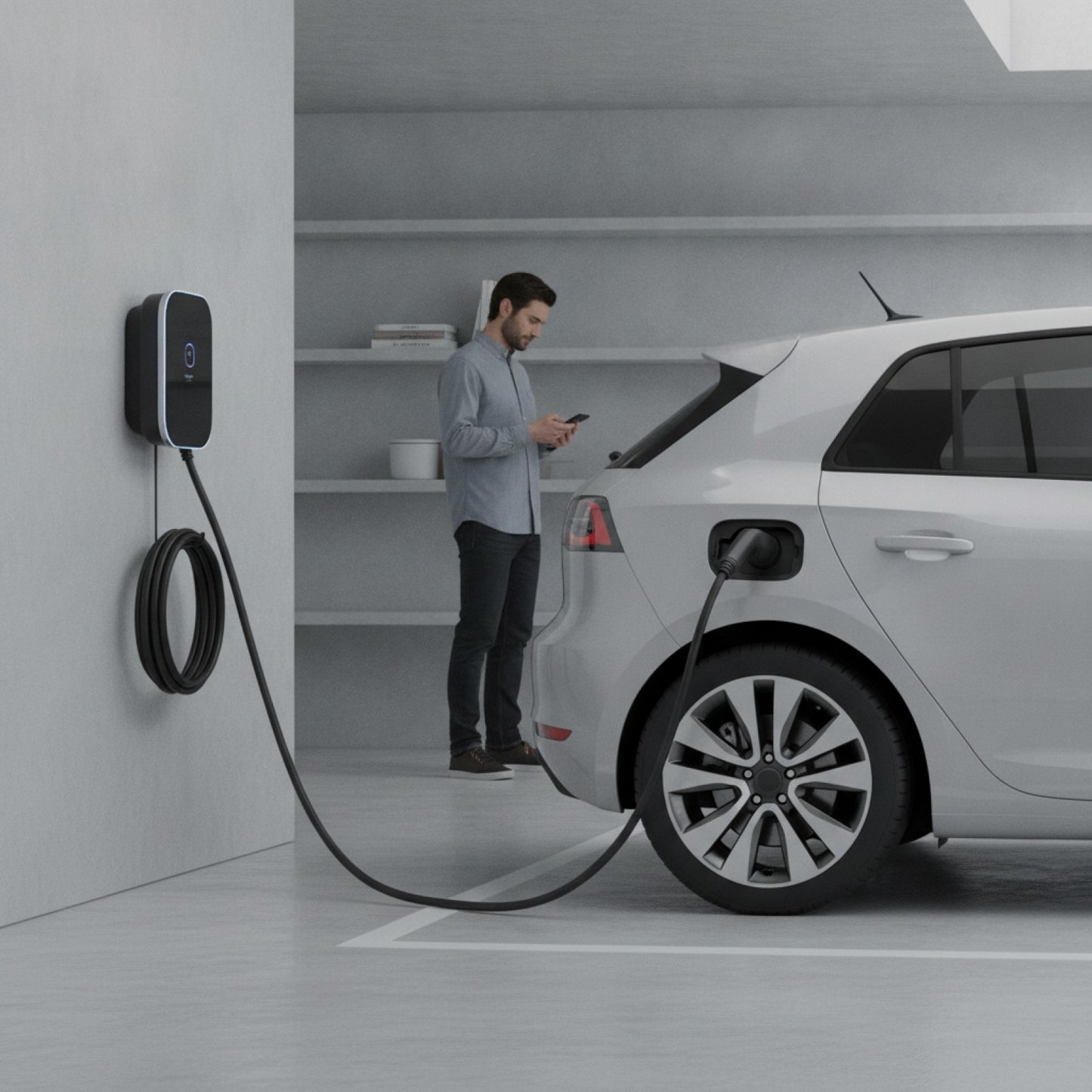 Câble de recharge VE Khons 7 kW - Type 2 vers Type 2, 32A, 5m TPU, IP65