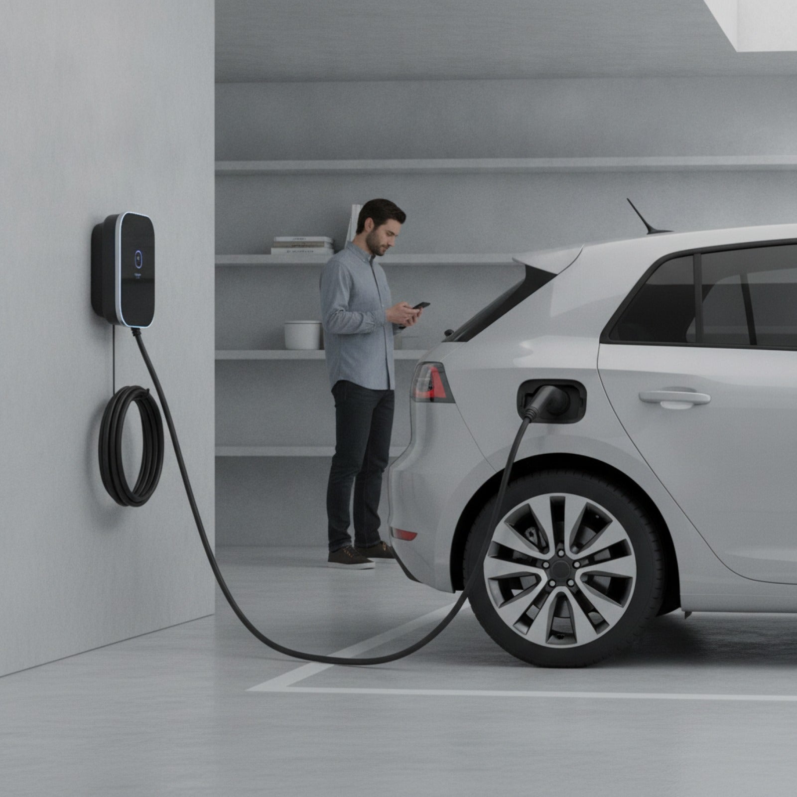 Câble de recharge VE Khons 7 kW - Type 2 vers Type 2, 32A, 5m TPU, IP65